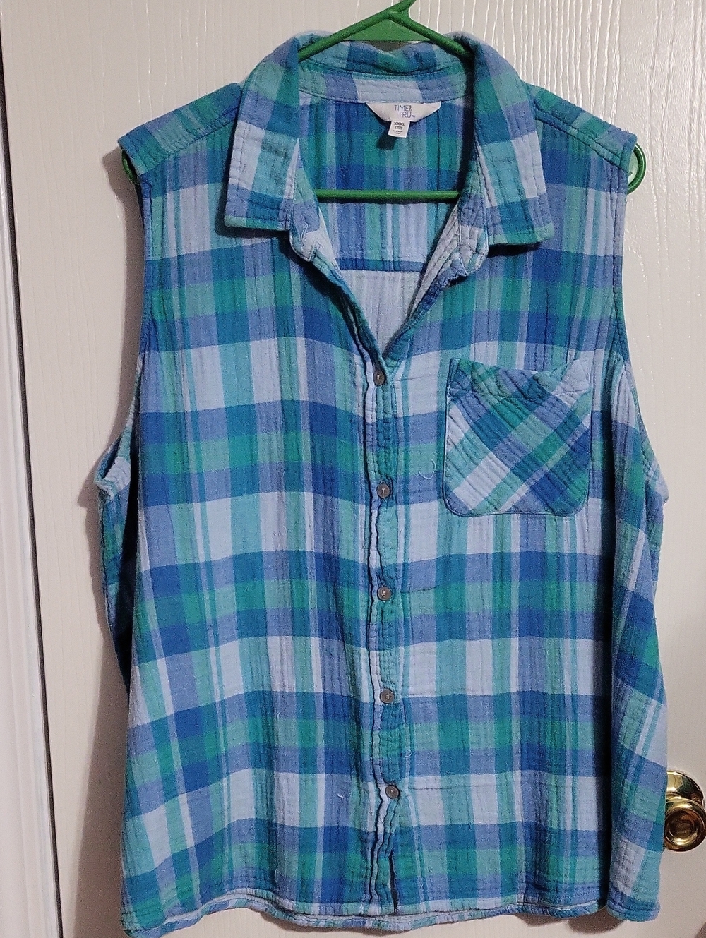 Shirt-Time and Tru Sleeveless Button Down #3204